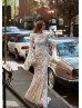 Beaded Ivory Lace Polka Dots Tulle Gorgeous Wedding Dress